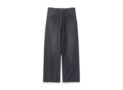 ssstein Sulfur Dyed Oxford Vintage Wide Pants "Black"