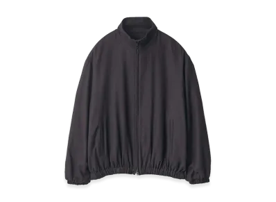 ssstein Rayon Silk Flannel Shirred Light Zip Jacket "Black"