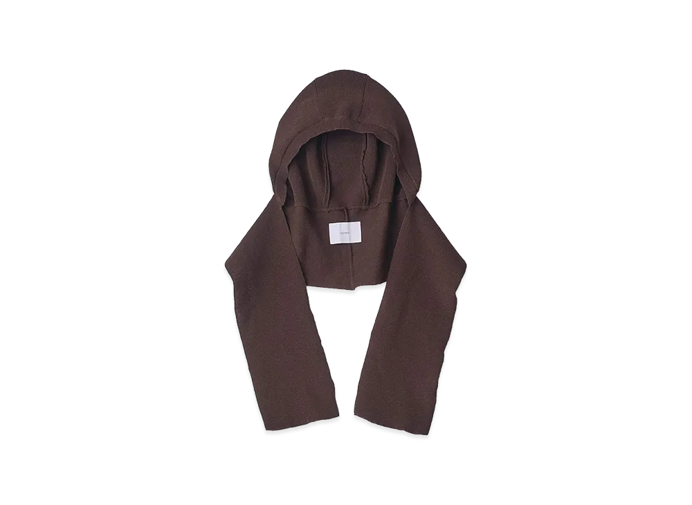 ssstein Cotton Polyester Rib Knit Balaclava "Dark Brown"