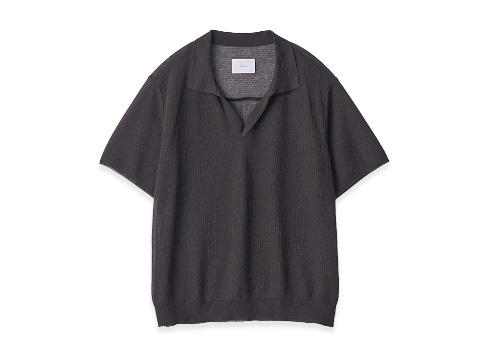 ssstein PE/RAMIE Knit Short Sleeve Skipper "Dark Charcoal"
