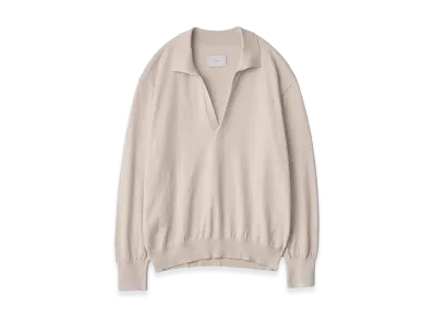 ssstein Organic Cotton Knit Skipper Long Sleeve "Ivory"