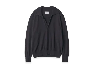 ssstein Organic Cotton Knit Skipper Long Sleeve "Black"