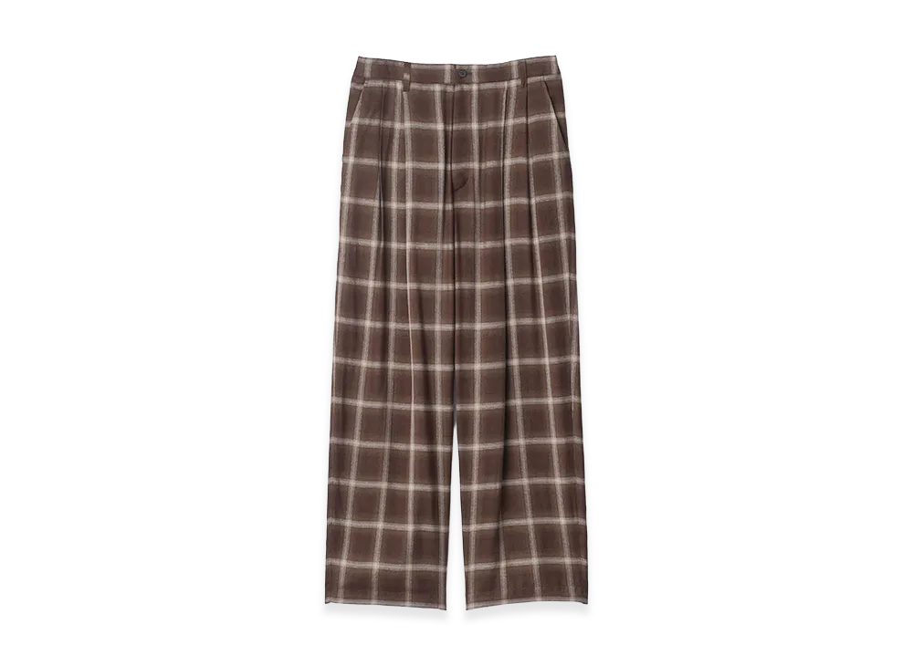 ssstein LY/VIS Check Wide Easy Trousers "Brown Ombre"