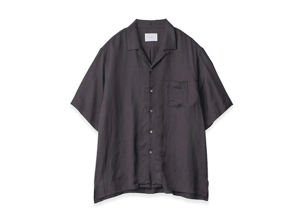 ssstein VIS/LI Bright Twill Open Collar Short Sleeve Shirt "Dark Charcoal"
