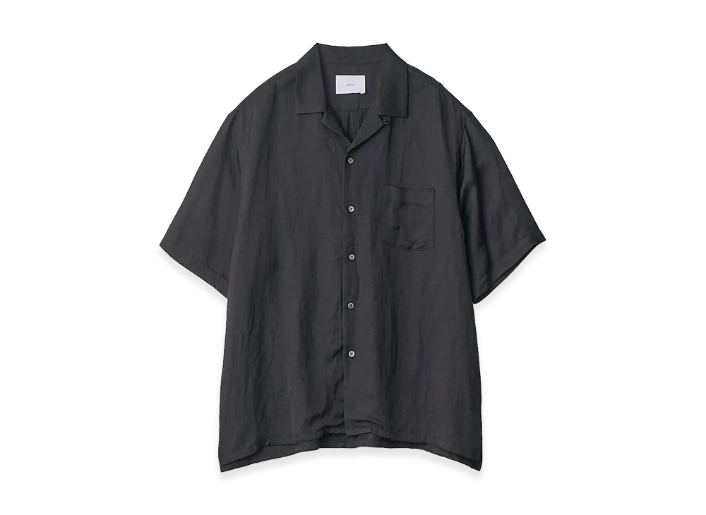 ssstein VIS/LI Bright Twill Open Collar Short Sleeve Shirt "Black"