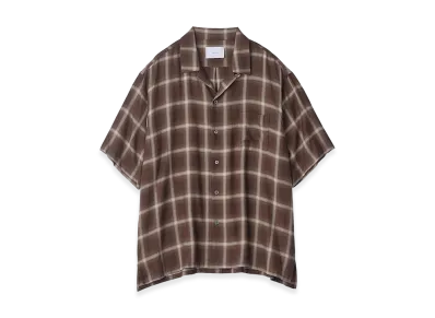 ssstein LY/VIS Check Oversized Open Collar Short Sleeve Shirt "Brown Ombre"