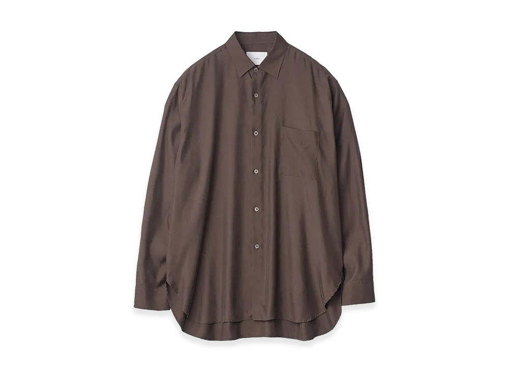 ssstein Cupro Twill Oversized Long Sleeve Shirt "Dark Brown"