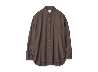 ssstein Cupro Twill Oversized Long Sleeve Shirt "Dark Brown"