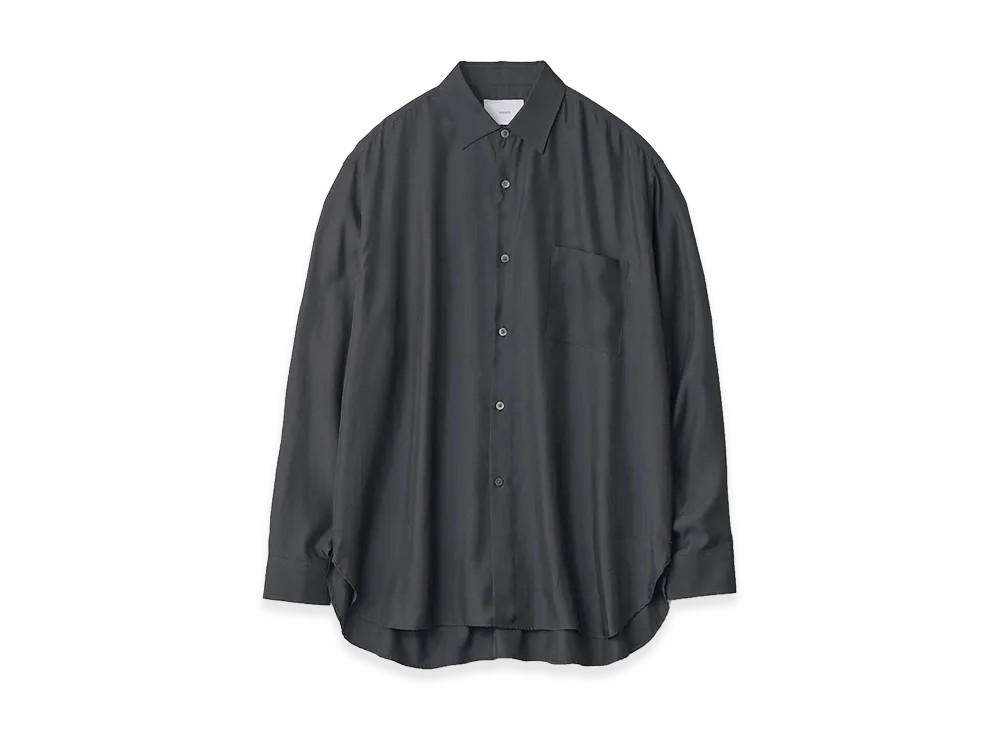 ssstein Cupro Twill Oversized Long Sleeve Shirt "Black"