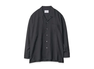 ssstein Silk Cupro Twill Open Collar Shirt "Black"