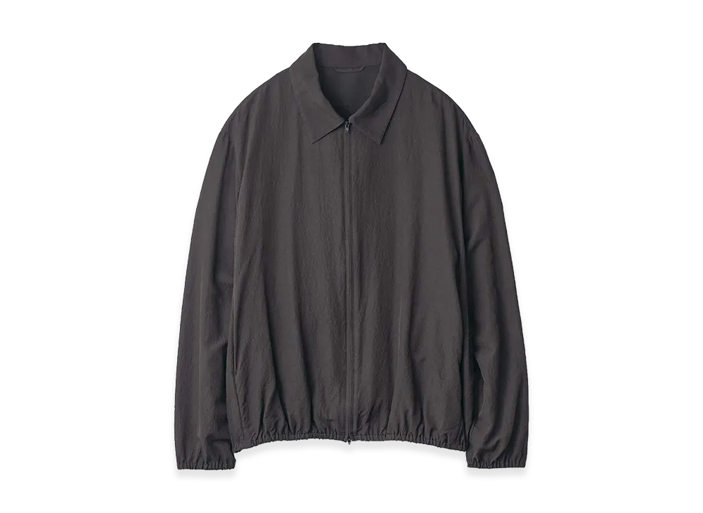 ssstein Wool Silk Collared Zip Jacket "Dark Charcoal"
