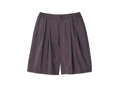 ssstein Silk Nylon Wide Easy Short Trousers "Charcoal Brown"