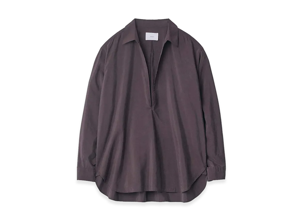 ssstein Silk Nylon Skipper Shirt "Charcoal Brown"