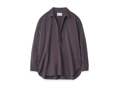 ssstein Silk Nylon Skipper Shirt "Charcoal Brown"