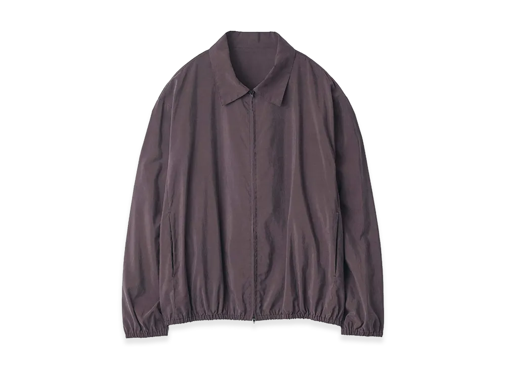 ssstein Silk Nylon Collared Zip Jacket "Charcoal Brown"