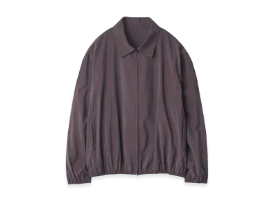 ssstein Silk Nylon Collared Zip Jacket "Charcoal Brown"