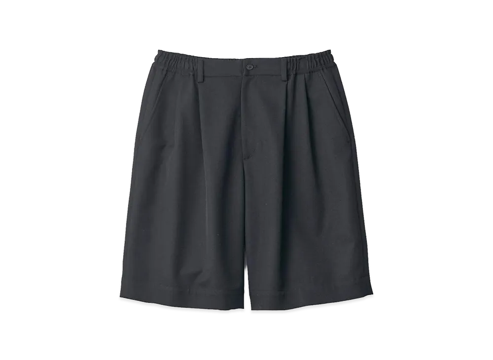 ssstein Wool Kersey Wide Easy Short Trousers "Black"