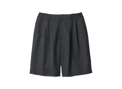 ssstein Wool Kersey Wide Easy Short Trousers "Black"