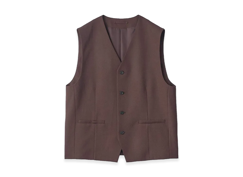 ssstein Wool Gabardine Belted Vest "Military Khaki"