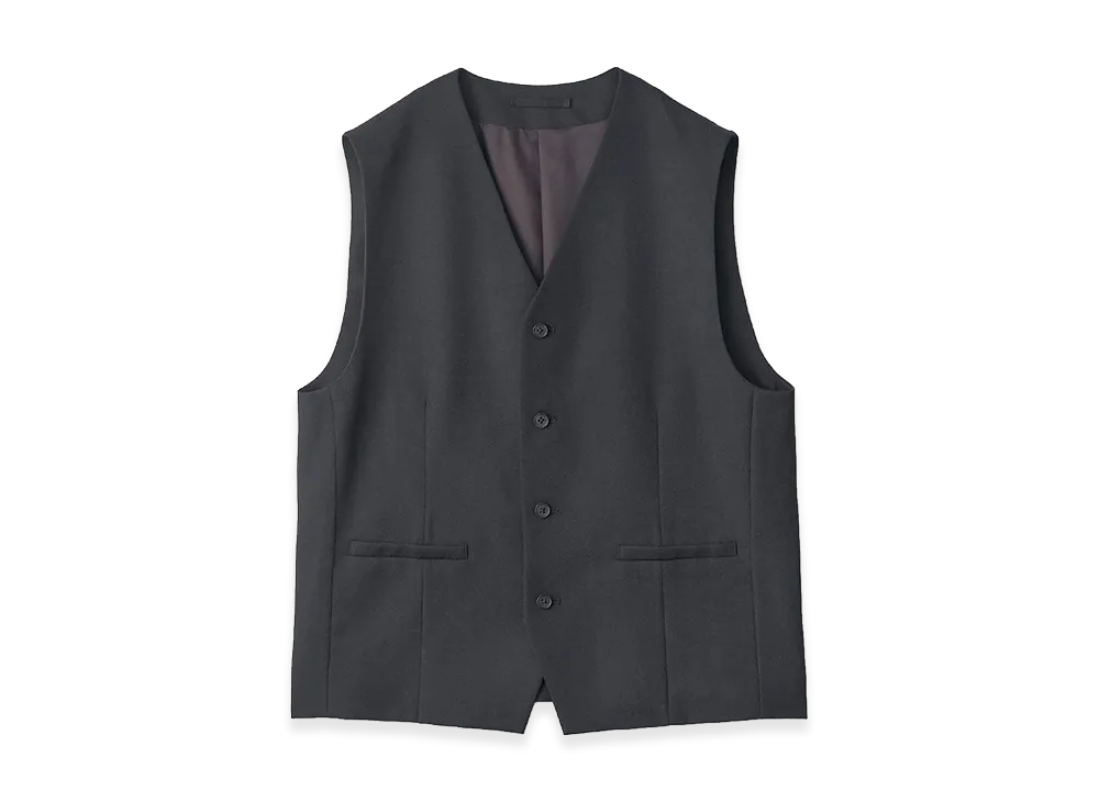 ssstein Wool Gabardine Belted Vest "Black"