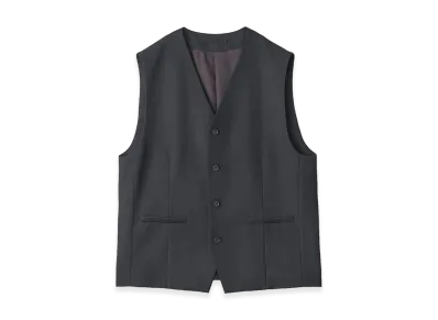 ssstein Wool Gabardine Belted Vest "Black"