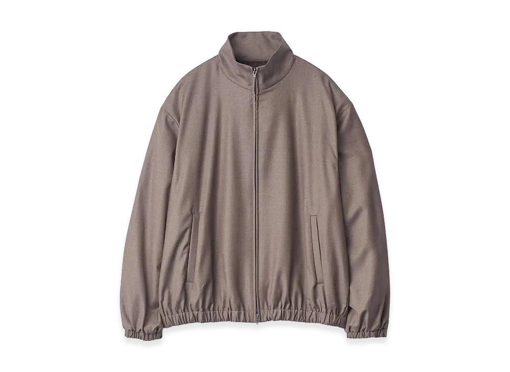 ssstein Extra Fine Wool Shirred Light Zip Jacket "Greige"