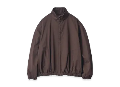 ssstein Cotton Satin Shirred Light Zip Jacket "Dark Brown"