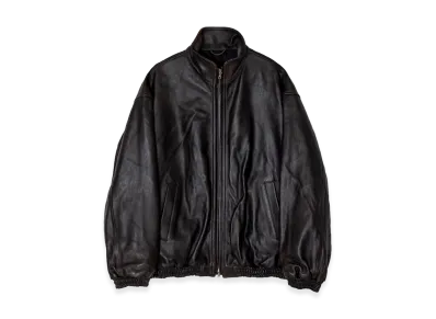 ssstein Sheep Leather Stand Collar Jacket "Vintage Black"