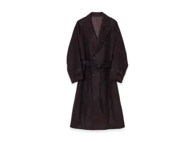 ssstein Wool Cashmere Oversized Peak Lapel Chester Coat "Dark Brown"