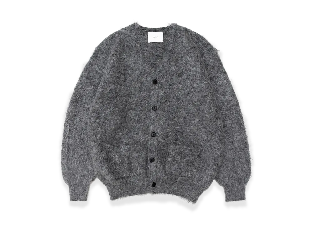 ssstein Kid Mohair Knit V Neck Cardigan "Gray"
