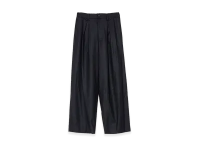 ssstein Wool Flannel Easy Wide Trousers "Black"