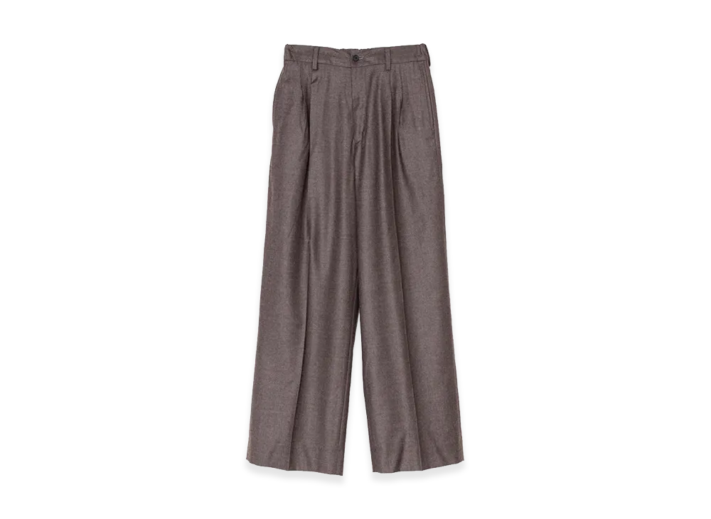 ssstein Extra Fine Wool Easy Long Wide Trousers "Charcoal Brown"