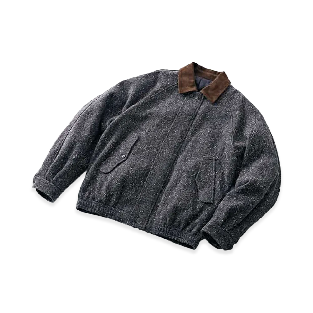 ssstein Barneys New York Exclusive Deadstock Tweed Harrington Jacket "Navy"