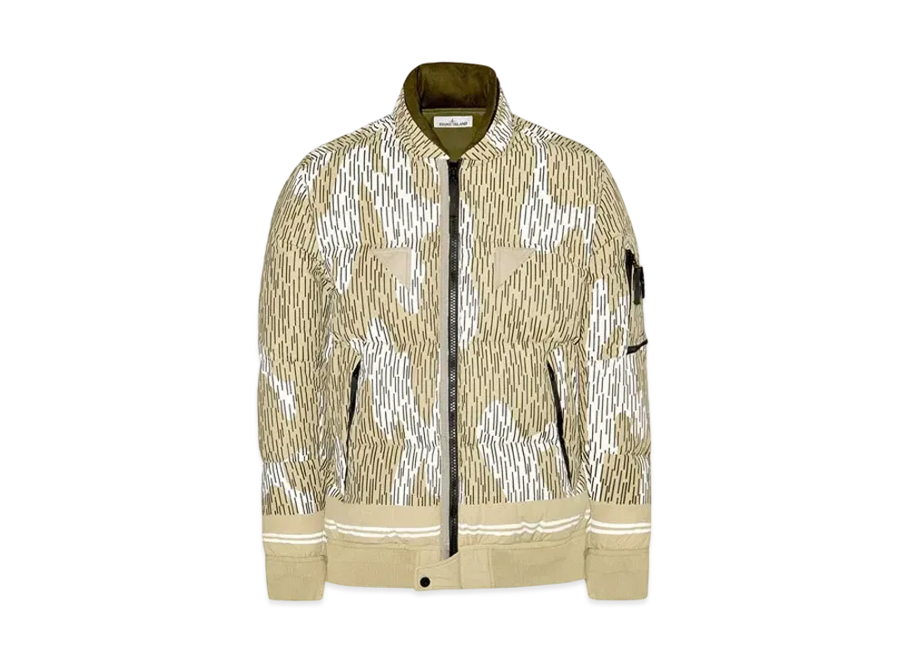 Stone Island 433E1 NASLAN LIGHT WATRO 'RAIN CAMO' REFLECTIVE_DOWN "Ecru"