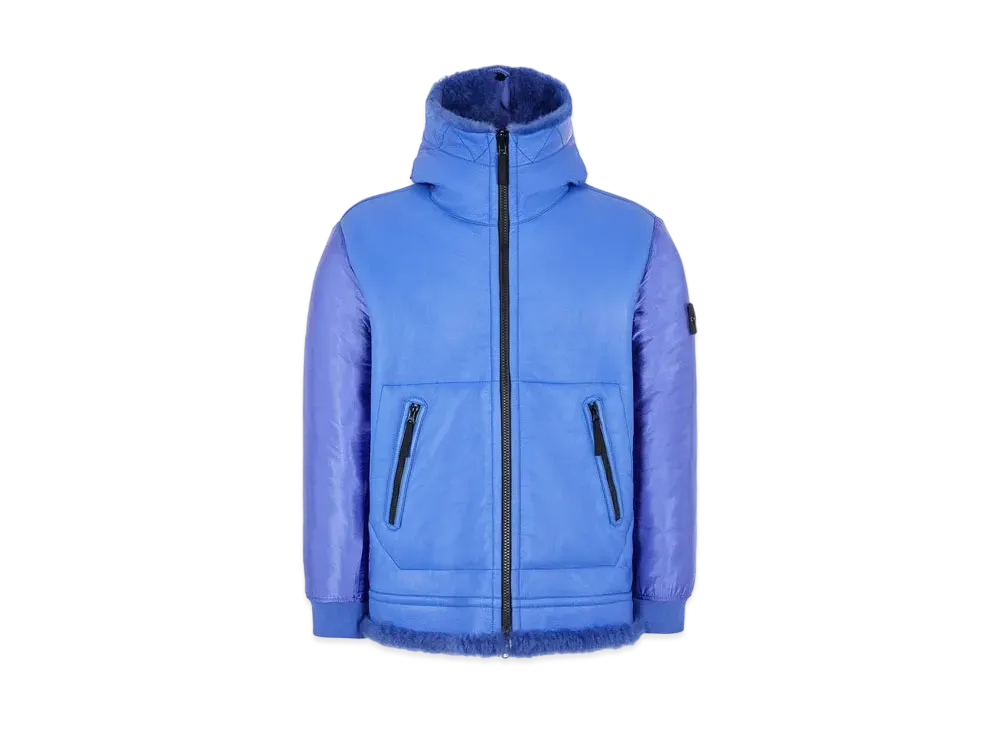 Stone Island 00197 SHEEPSKIN + NYLON RASO QUILTED WITH PRIMALOFT INSULATION TECHNOLOGY_REVERSIBLE PIECE "Periwinkle"