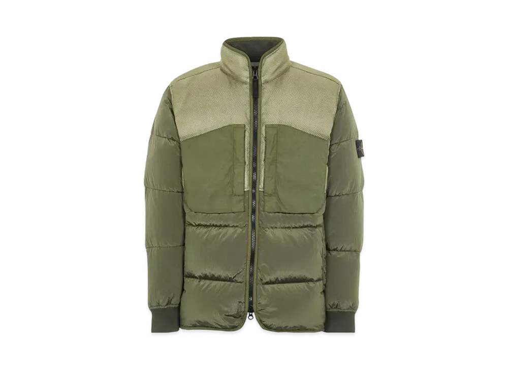 Stone Island 42840 MODIFIED PANAMA 6/3 HT NYLON MIX FABRICS DOWN-TC "Sage Green"
