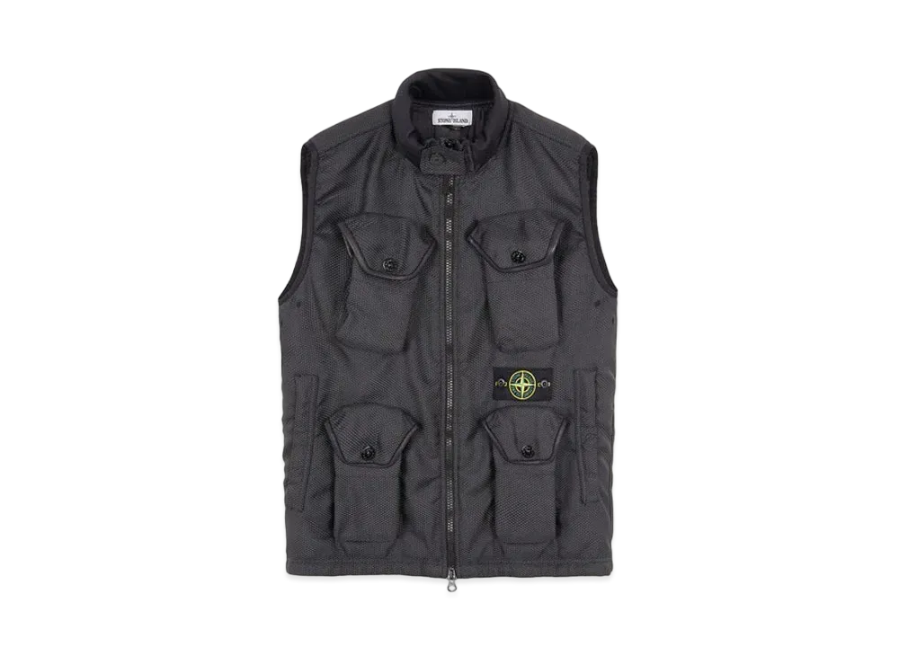 Stone Island G0224 MODIFIED PANAMA 6/3 HT NYLON + LEATHER "Black"