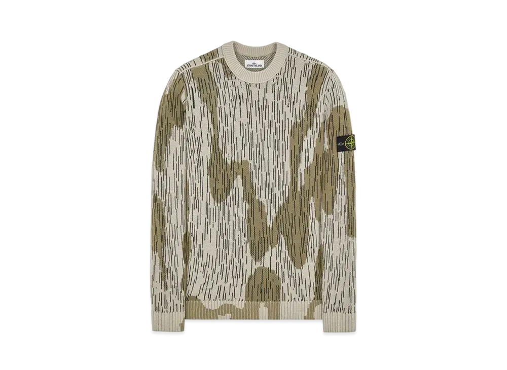 Stone Island 575D5 'RAIN CAMO' MIXED YARN "Ibory"