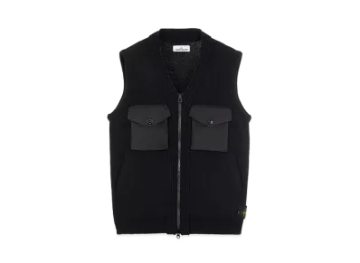 Stone Island 563A6 LAMBSWOOL WITH FABRIC DETAILS "Black"