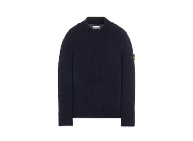 Stone Island 569D4 LAMBSWOOL WITH ARAN MOTIF "Blue"
