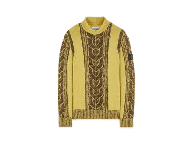 Stone Island 569D4 LAMBSWOOL WITH ARAN MOTIF "Dark Beige"