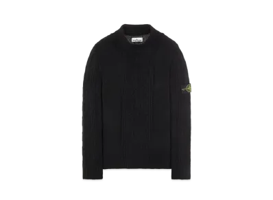 Stone Island 569D4 LAMBSWOOL WITH ARAN MOTIF "Black"