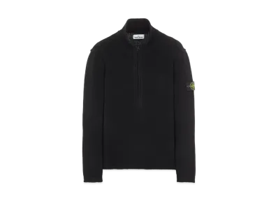 Stone Island 534A6 LAMBSWOOL WITH FABRIC DETAILS "Black"