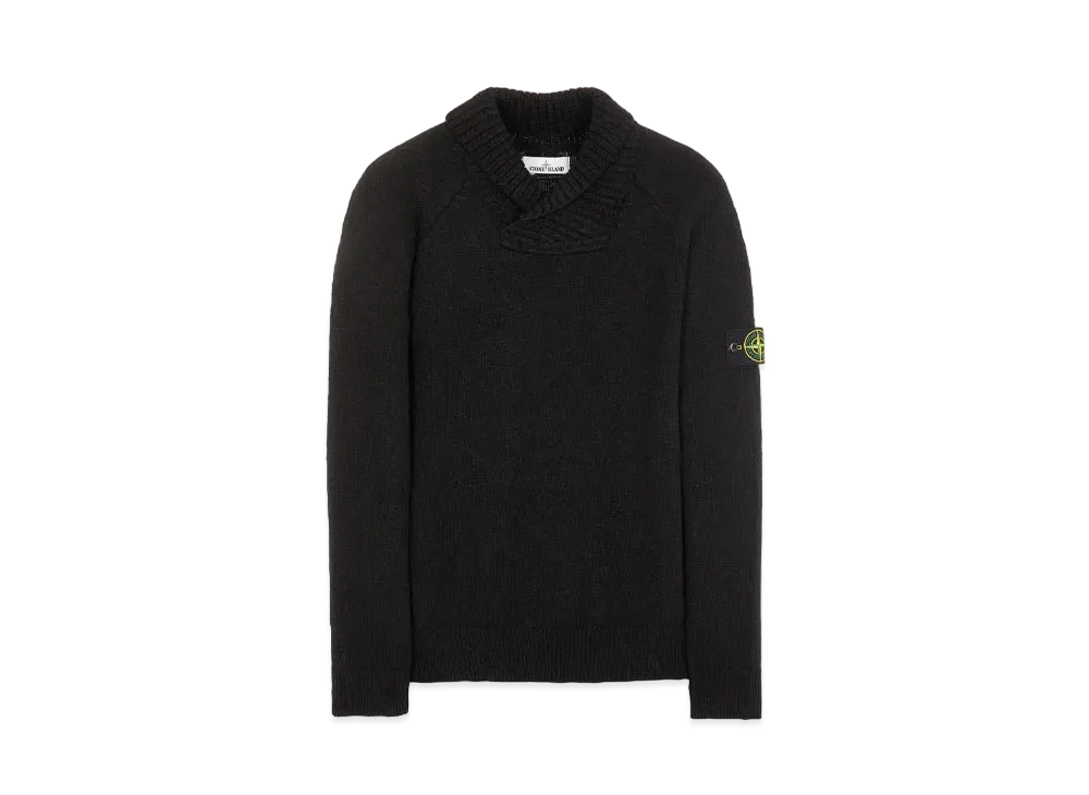 Stone Island 529D3 COTTON WOOL MELANGE "Black"