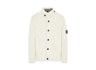 Stone Island 533A9 WOOL-SILK CHAIN YARN WITH DETACHABLE LINING "Natural White"