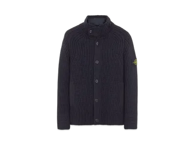 Stone Island 533A9 WOOL-SILK CHAIN YARN WITH DETACHABLE LINING "Blue"