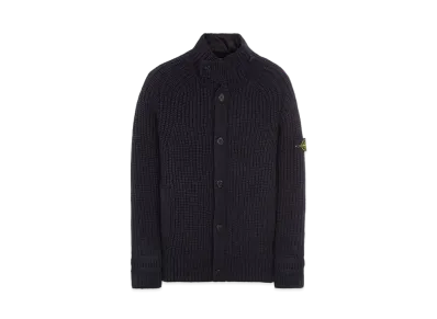 Stone Island 533A9 WOOL-SILK CHAIN YARN WITH DETACHABLE LINING "Black"