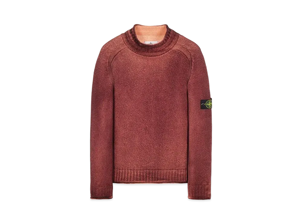 Stone Island 561A8 PURE WOOL_FAST DYE + HAND MADE AIRBRUSH "Maroon"
