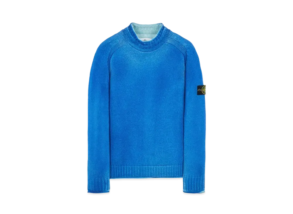 Stone Island 561A8 PURE WOOL_FAST DYE + HAND MADE AIRBRUSH "Ultramarine Blue"