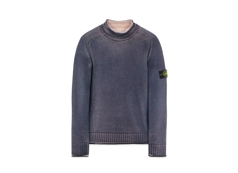Stone Island 561A8 PURE WOOL_FAST DYE + HAND MADE AIRBRUSH "Blue"